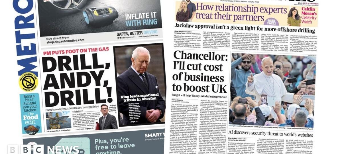 The Papers: 'Drill, Andy Drill!' and a Budget for 'bloody-minded entrepreneurs'