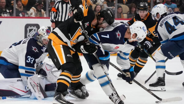 Penguins giveaways galore, grounded by Jets
