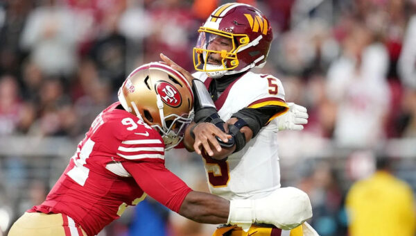 49ers drop Jayden Daniels with game-ending sack for MNF win