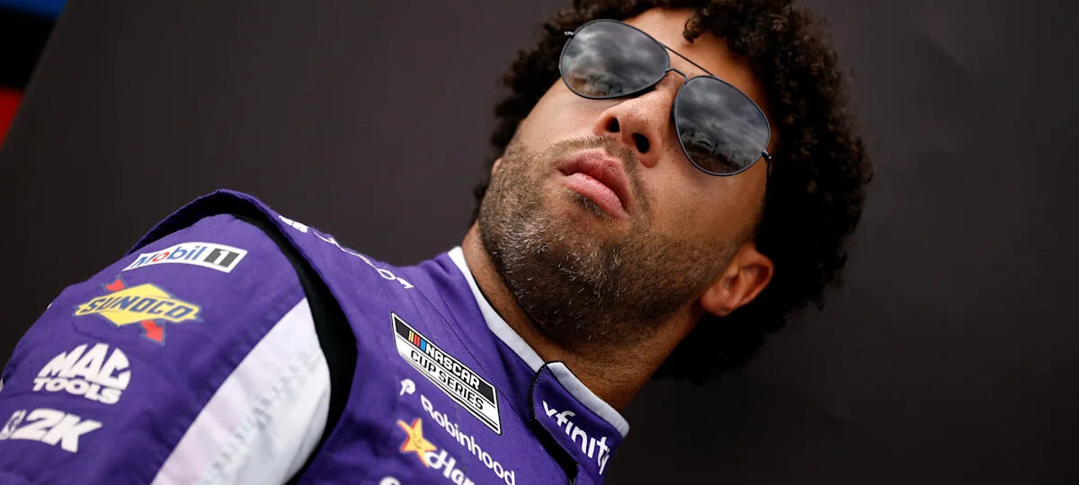 Bubba Wallace in hard crash with Alex Bowman to end Charlotte NASCAR race first stage