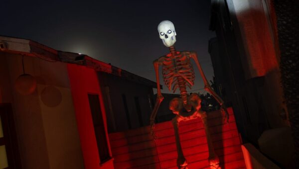 Americans’ love of oversized Halloween skeletons is still going strong