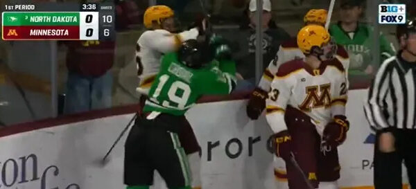 Early scuffle sets physical tone for Gophers-North Dakota rivalry