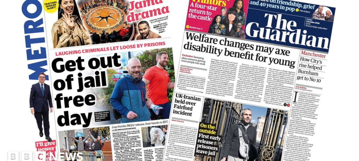 The Papers: 'Laughing criminals let loose' and 'Return to the castle'