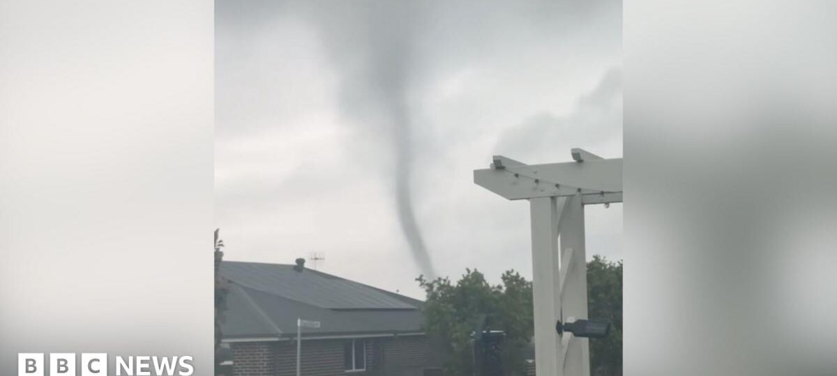 Rare tornado whips through small Australian town