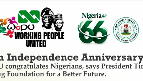 66th Independence Anniversary: WoPU congratulates Nigerians, says President Tinubu laying foundation for better future