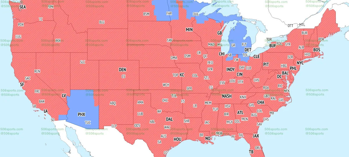 Lions vs. Cardinals Week 5 TV coverage map
