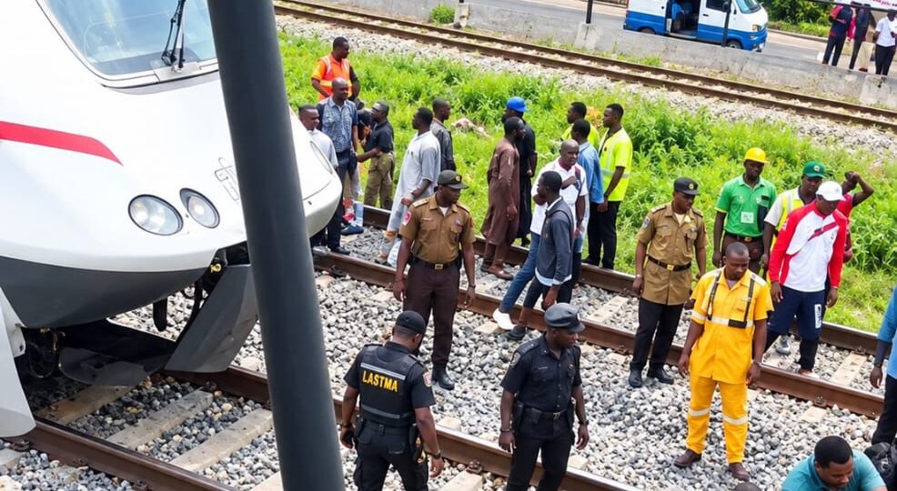 Motorist escapes unhurt as train collides with vehicle in Lagos