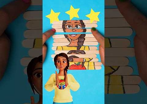 DIY Popsicle Stick Puzzle Game with Ms Appleberry! 🧩🍭 Easy Kids Crafts! #cocomelon #kids