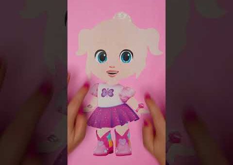 Pretty Pink PAPER DRESS! 👗 EASY 1-2-3 Emmie Craft DIY Hacks #kids #shorts